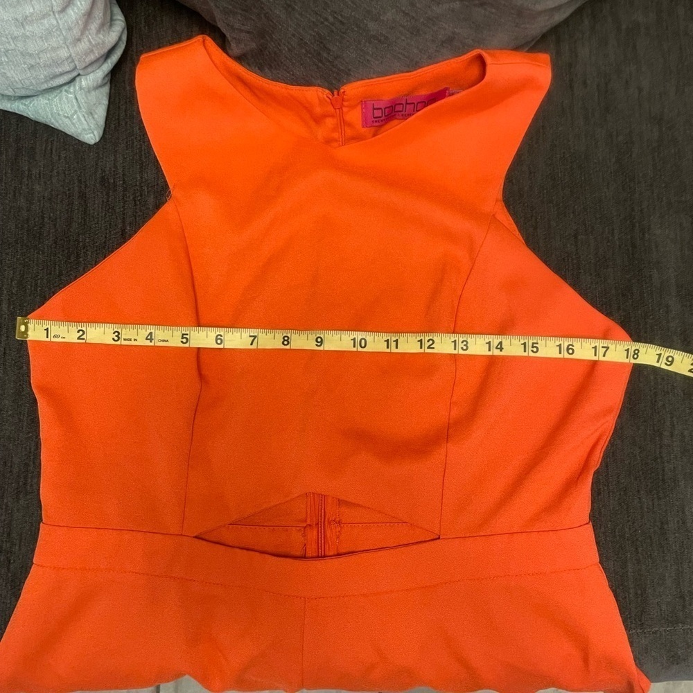 Boohoo Orange Shorts Romper Size 10 - B36 - Picture 8 of 9